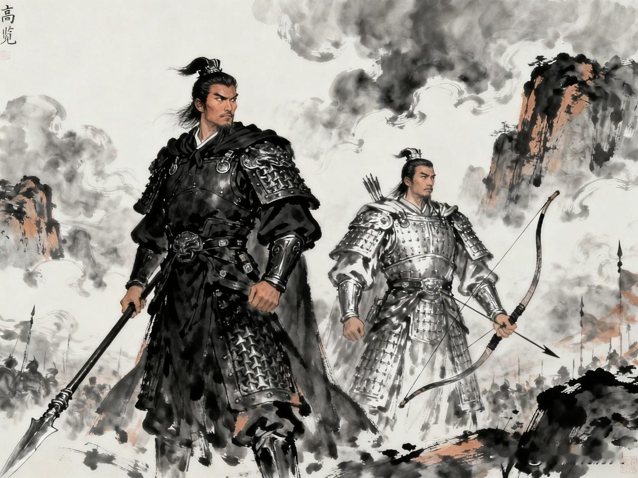 高览投降曹操后，随大军征讨刘备，张郃说：“遇见赵云务必小心。”高览说：“文丑能打