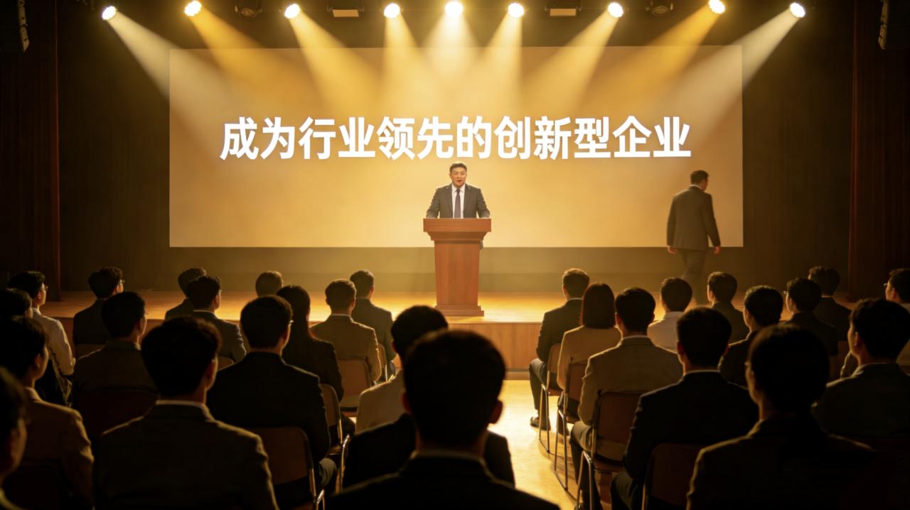 新员工入职培训，总监讲公司愿景，激情澎湃。“三年内做到行业第一，五年内上市，在