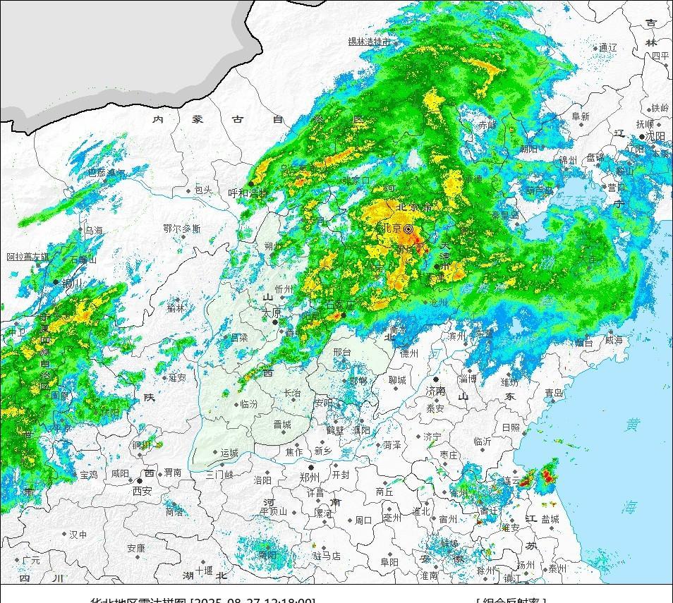 今天京津冀的强降雨和前几次降雨过程有着显著不同，降雨强度普遍不大，雨水范围也更广