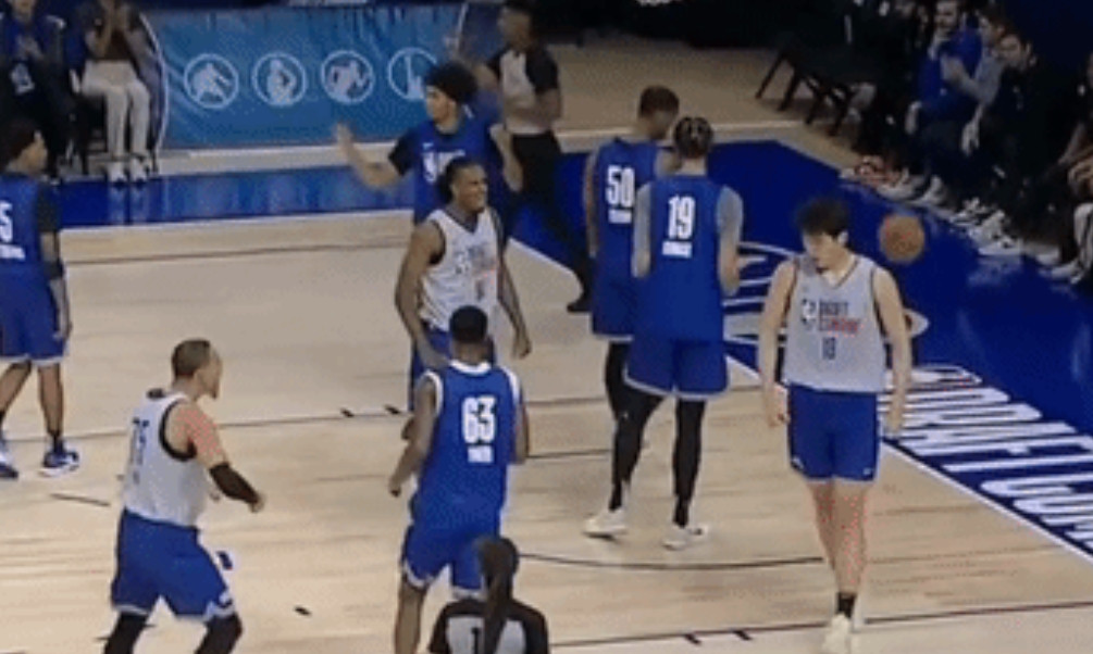 联合试训对抗赛打完了，杨瀚森仅用三个回合就基本确定留在NBA！第一球展现了背打脚