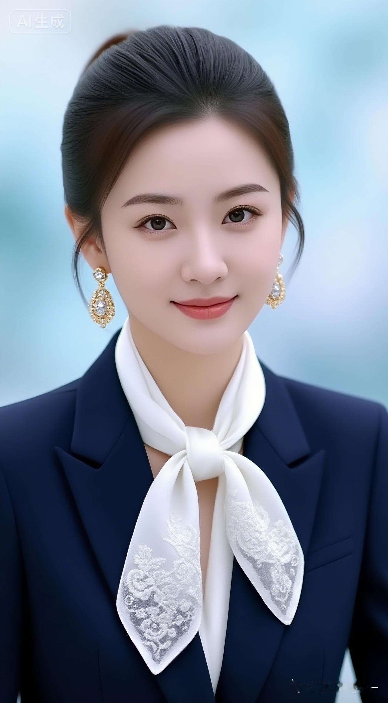 优雅职场风，蕾丝领结搭配珍珠耳环，尽显女性魅力！