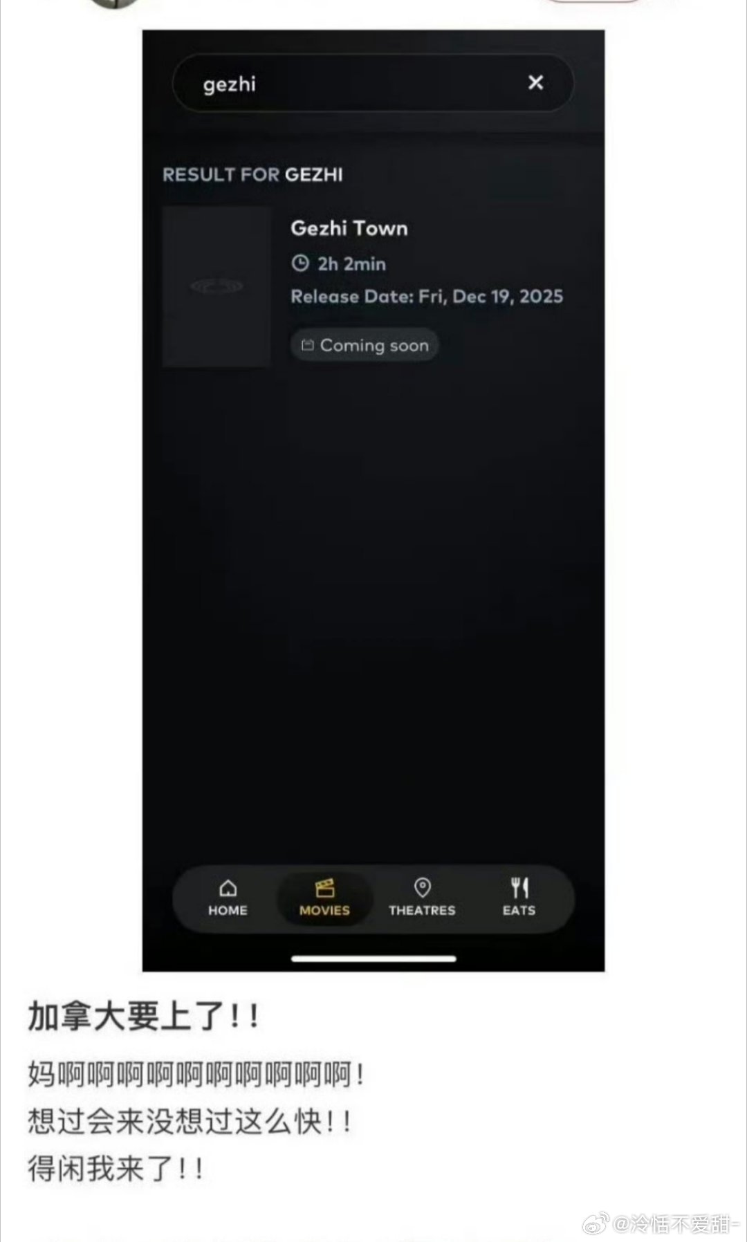 卧槽啊啊啊啊肖战的《得闲谨制》12月19日在加拿大上映！！！英文名Gezhi