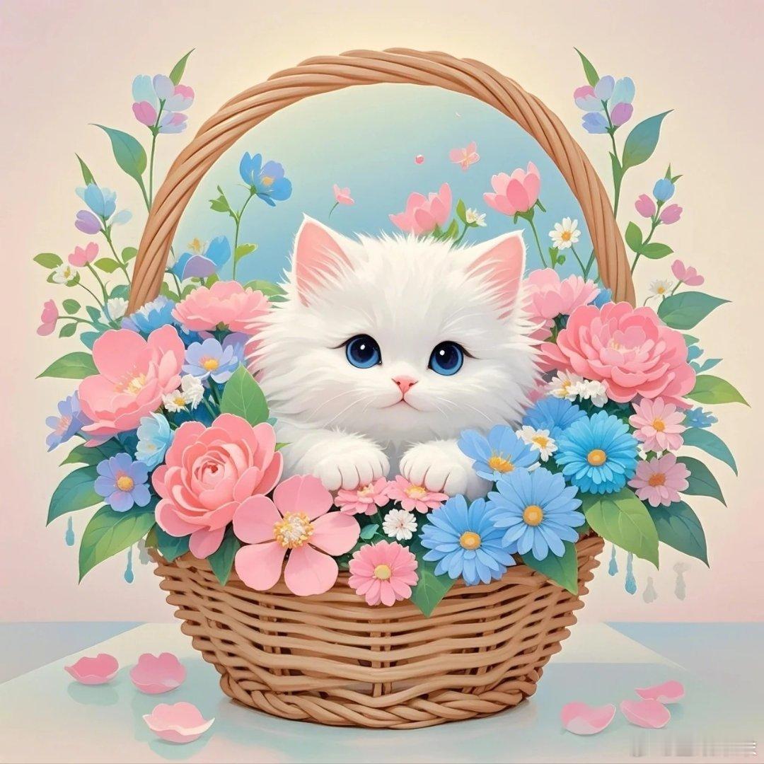 花篮里的猫咪太可爱了丨萌宠头像​​​