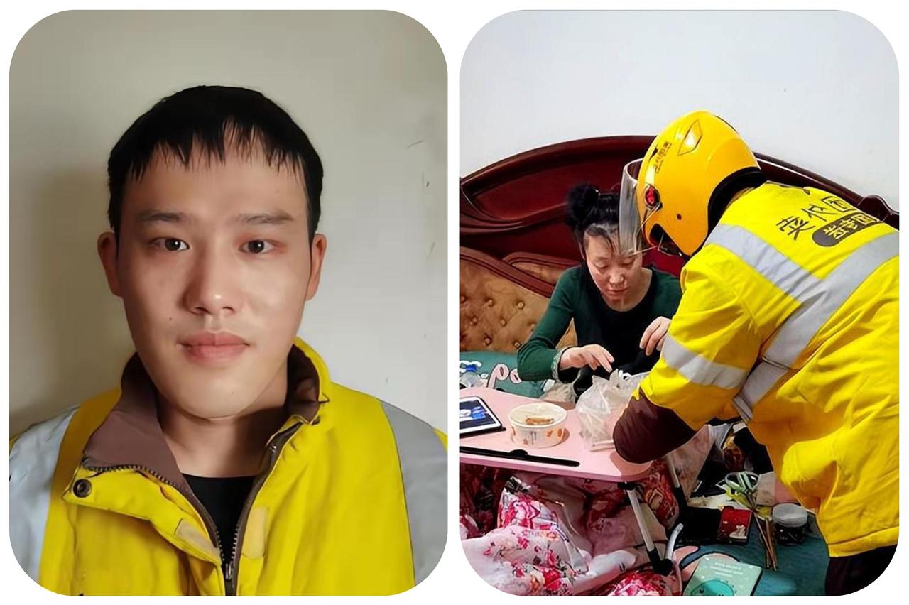 看完直接泪崩，心被狠狠戳中。21岁的外卖小哥，送完餐本可以转身就走，却特意多停