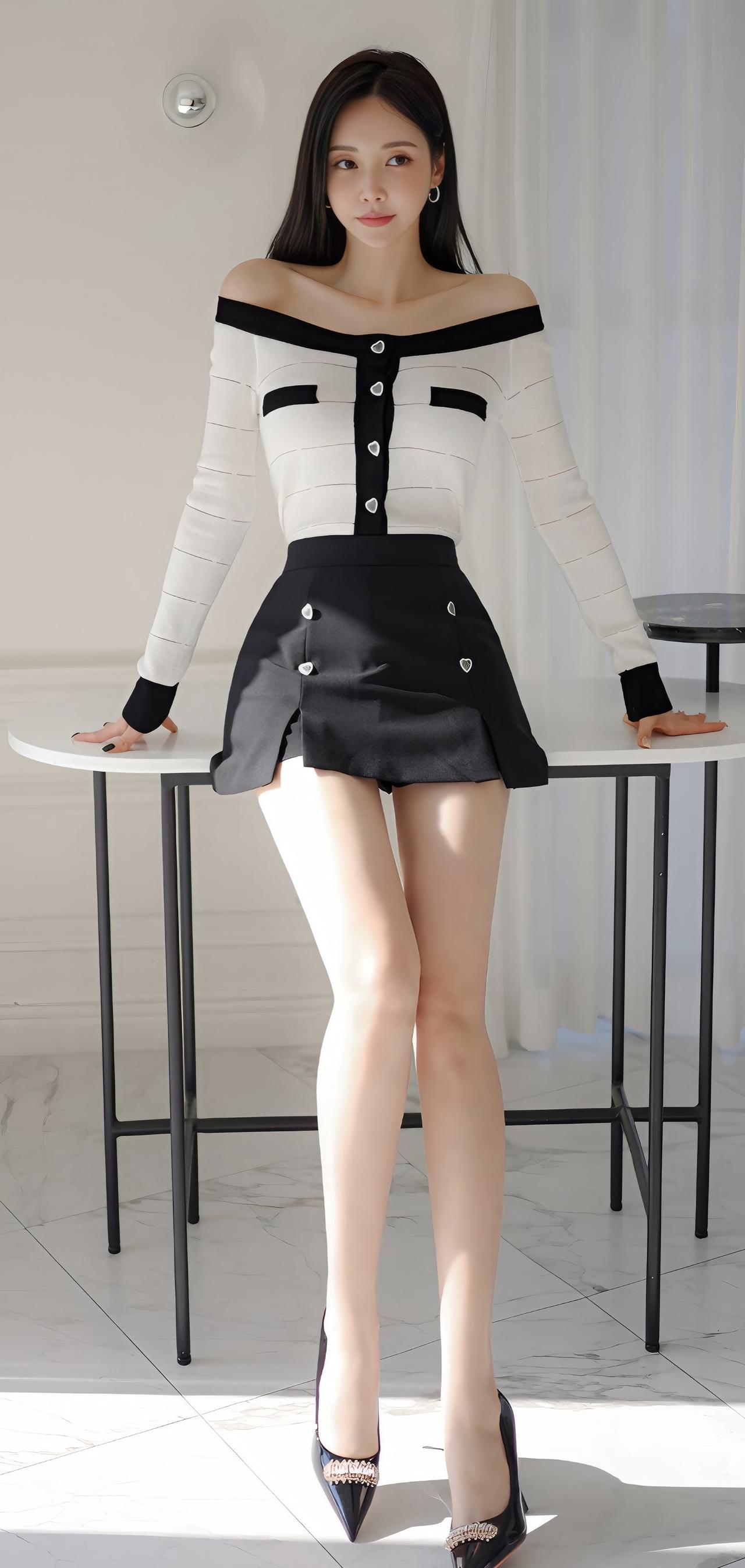 优雅黑白色调穿搭，简约时尚，尽显女性魅力！