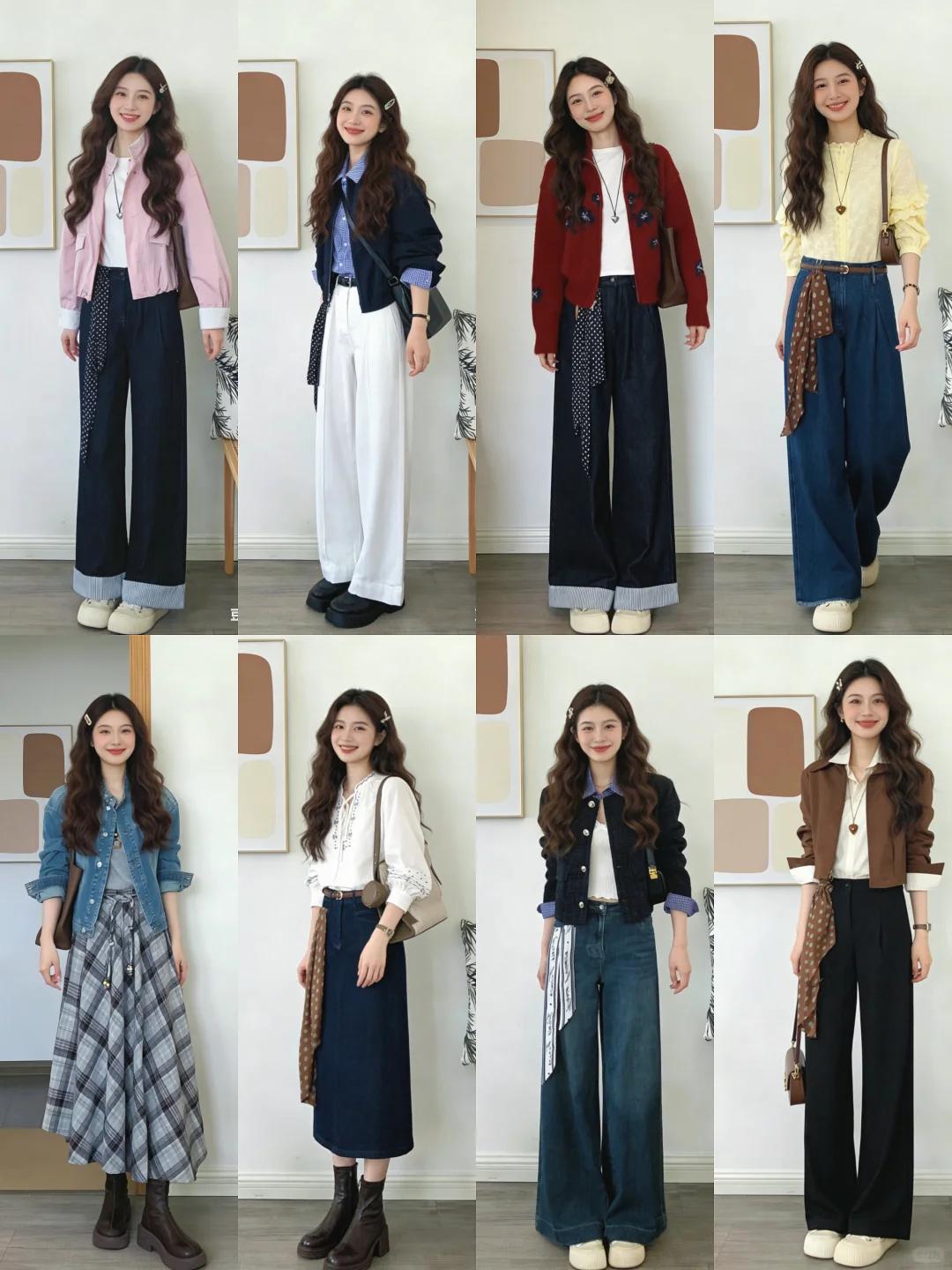 8套春季通勤穿搭｜短外套+牛仔封神✨打工人春季通勤真的别再乱搭了！简约干净才