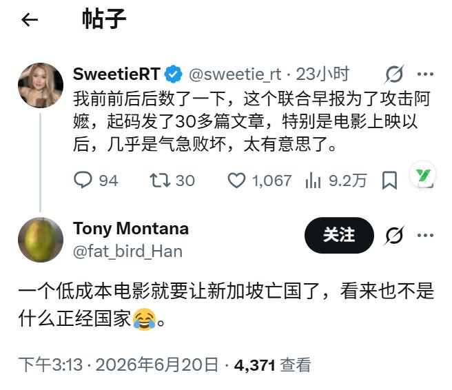 如临大敌啊！新加坡官方明面上应该还不至于把《给阿嬷的情书》划入“国安危机”
