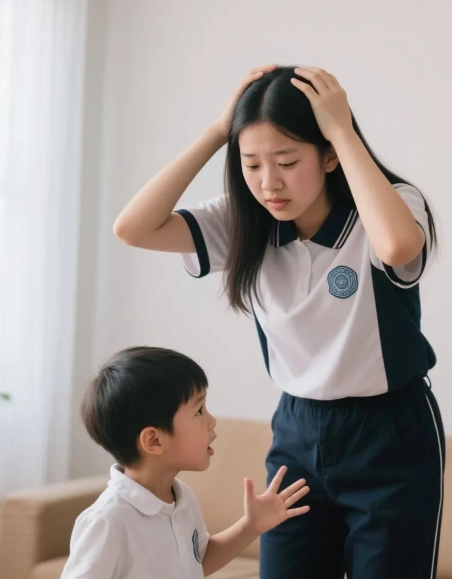 一个女邻居被刚高考完的女儿打了。因为她家男二宝把姐姐喜欢的平板给摔坏了，这个平板