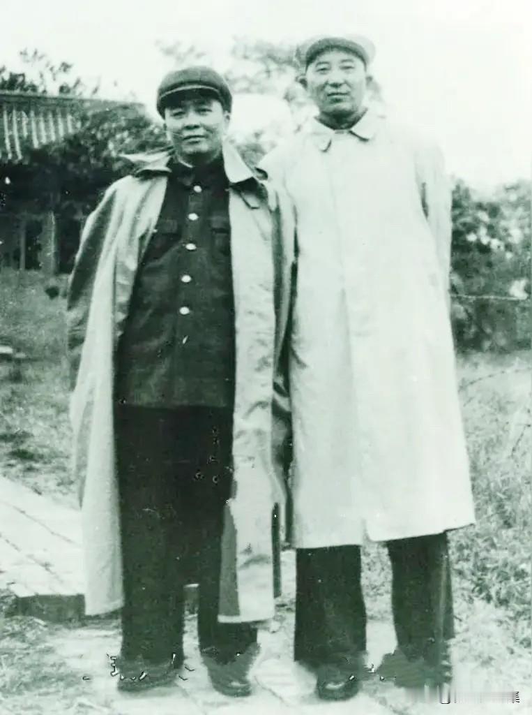 1951年2月，罗瑞卿（右）和谭政（左）在广州时的合影。两人都曾在毛主席身边工作