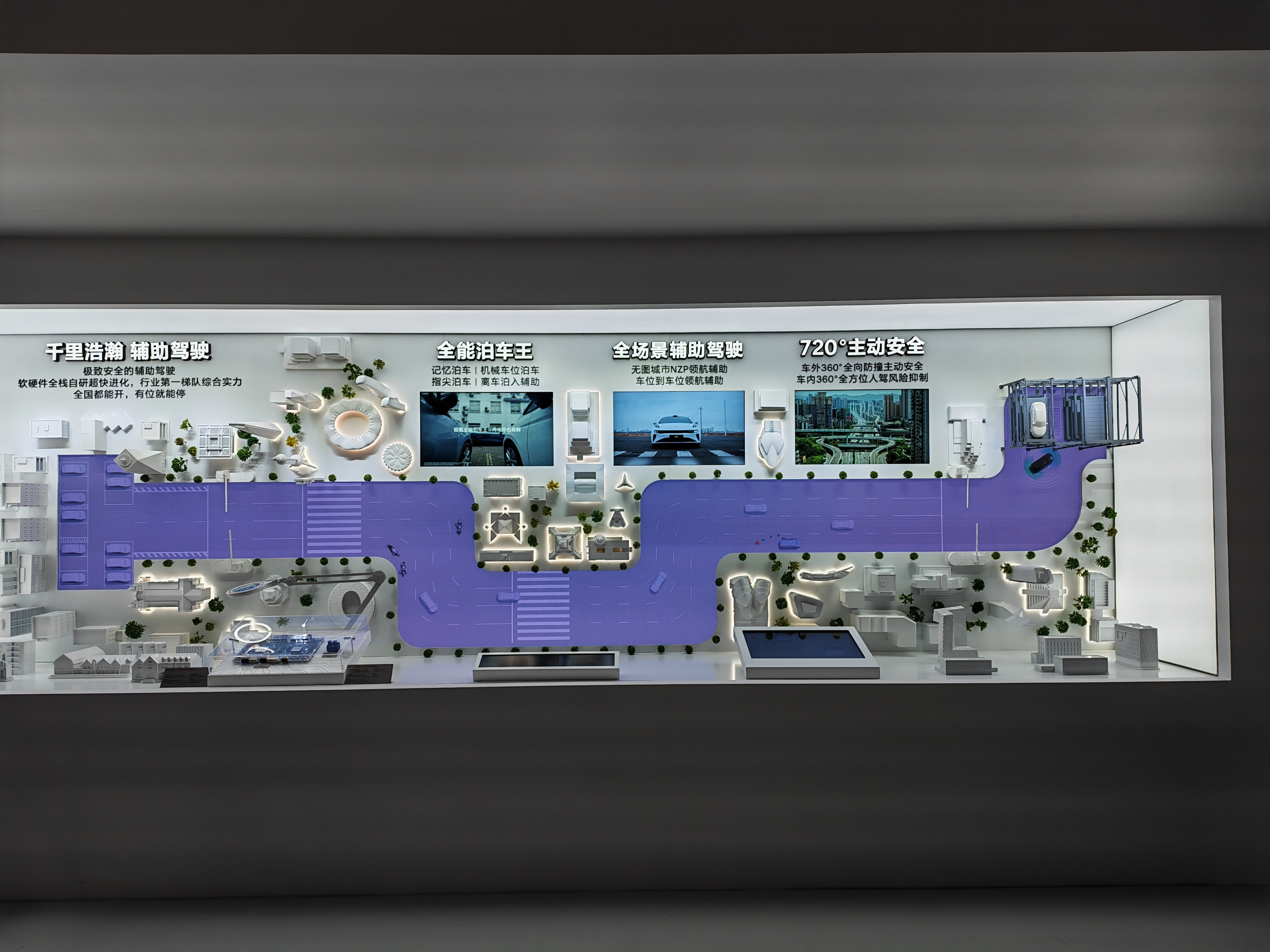 吉利把各种碰撞测试车全都拿出来给大家看细节了、720°主动安全系统展示还有千里浩