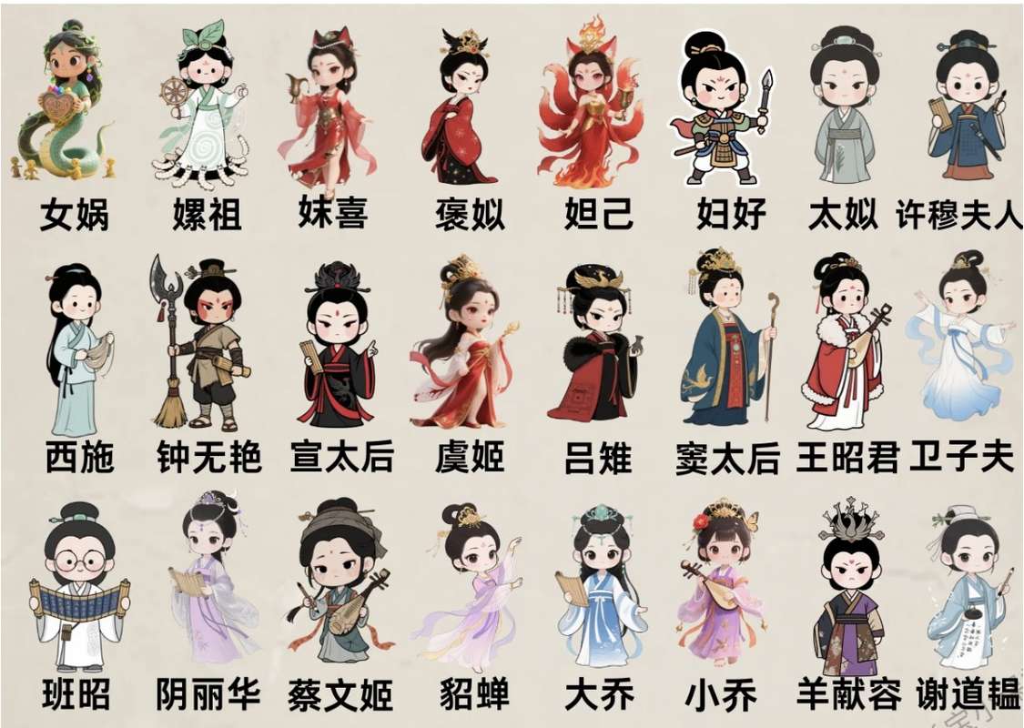 历史的著名女性人物，你中意哪个