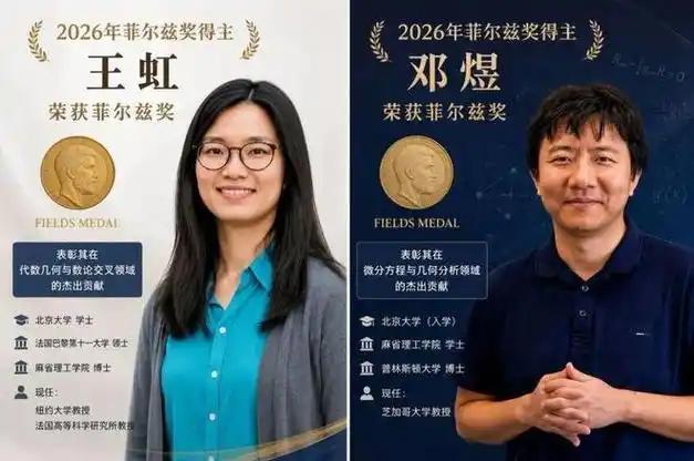 两个菲尔兹奖不是偶然，中国创新已经跑通完整循环系统。这次邓煜王虹同时获奖，很