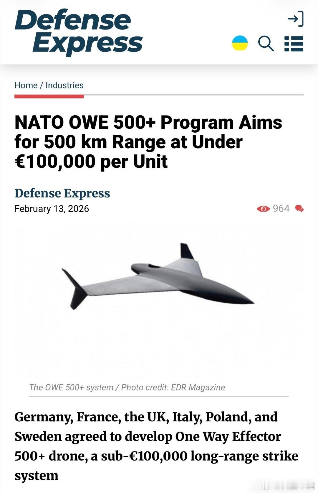 六个欧洲北约国家——德国、法国、英国、意大利、波兰和瑞典——同意在