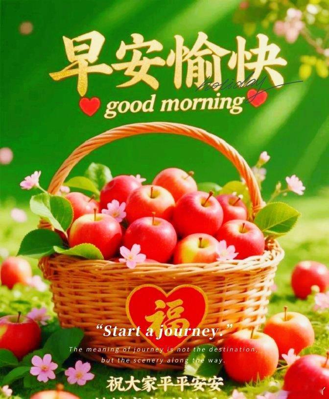 🌿✨早安，世界和你晨光像羽毛一样轻轻落进窗子，风带着远山的薄荷味，路过你的梦