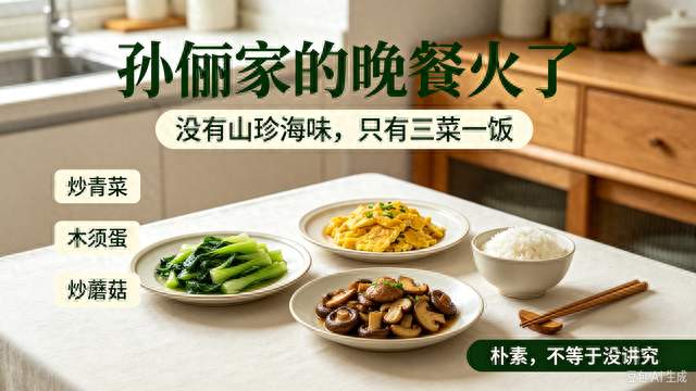 孙俪家晚餐曝光, 没有山珍海味引热议