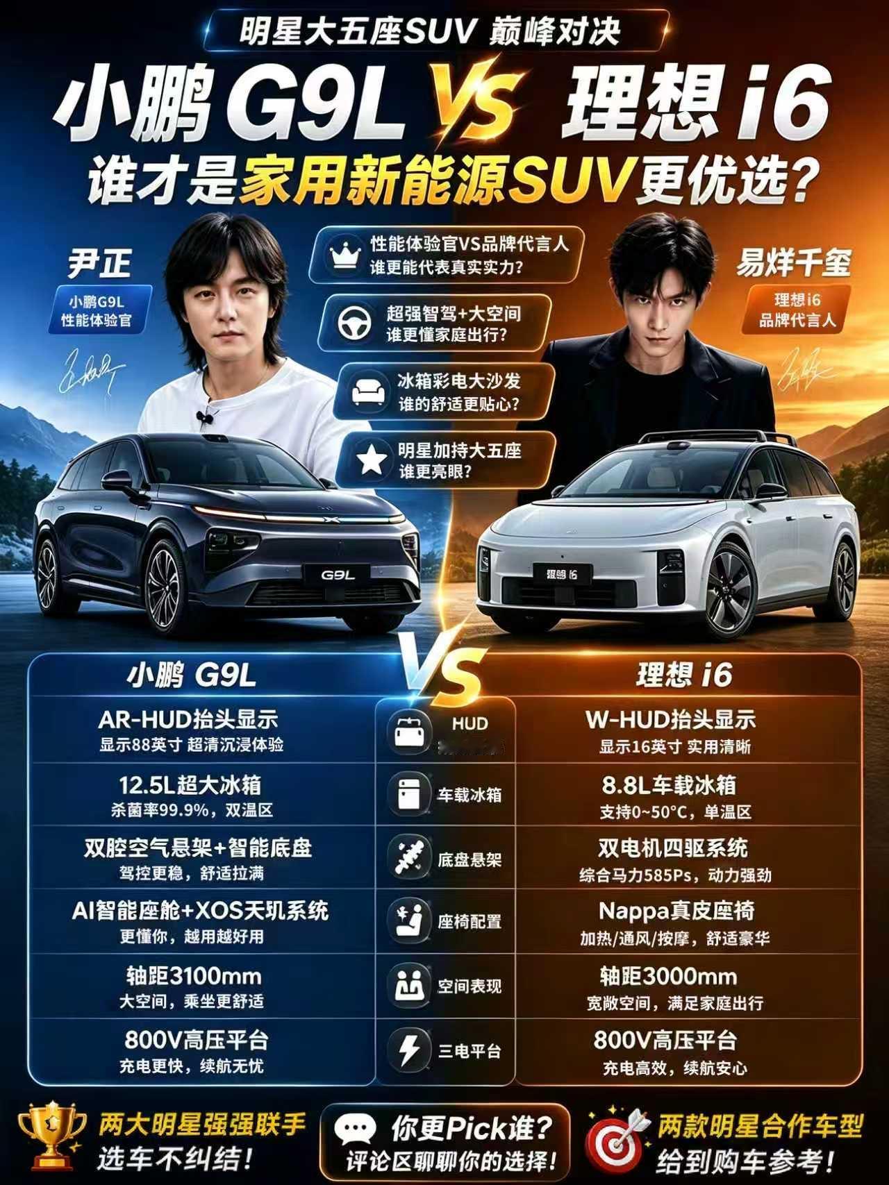 🔥预算25万左右，小鹏G9L（预售25.98w）和理想i6（24.98-26.