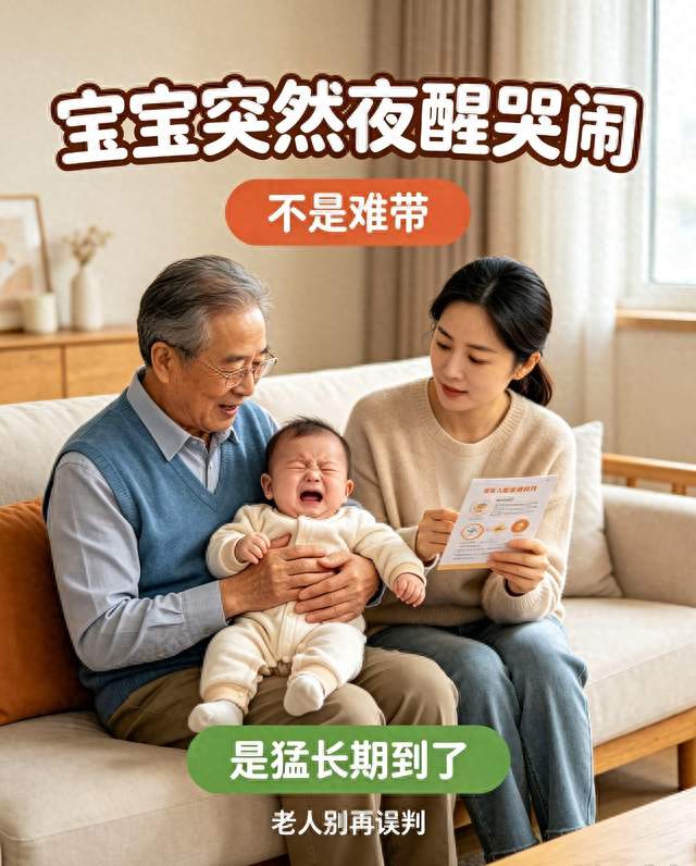 宝宝突然哭闹、夜醒频繁? 不是难带! 是猛长期到了老人最容易误判