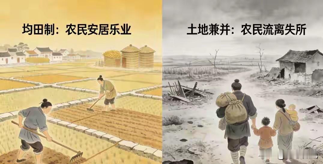 王朝兴衰铁律：成于均田，败于兼并！这条规律贯穿中国封建王朝两千多年，没有任
