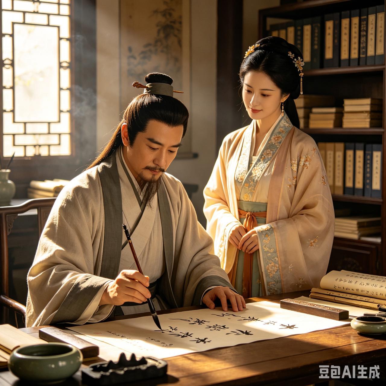 元代书法家赵孟頫到了中年，对吴姬越女垂涎三尺，起了纳妾的念头。他不敢直接开口，于