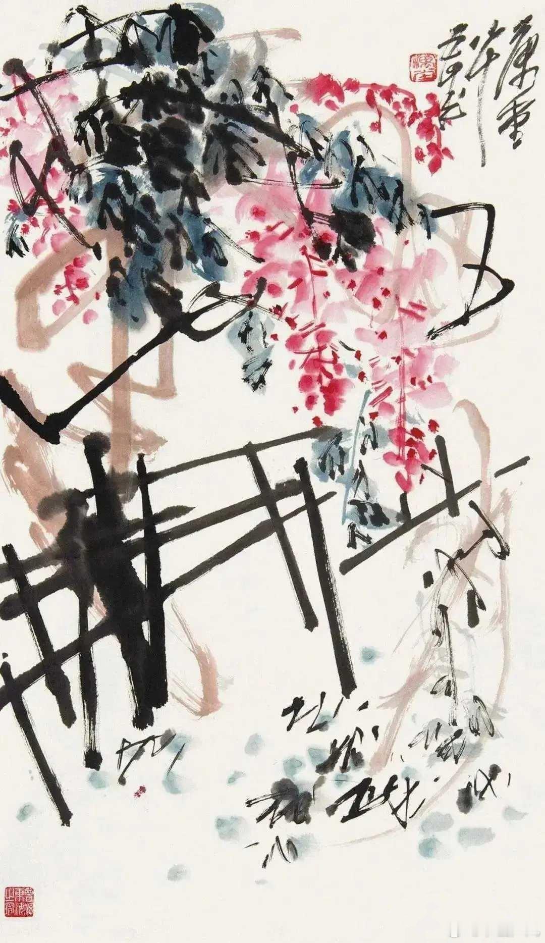 李开麟（1908~1995年）的花鸟画在中国画坛上独具特色，被誉为“赋予花鸟画的