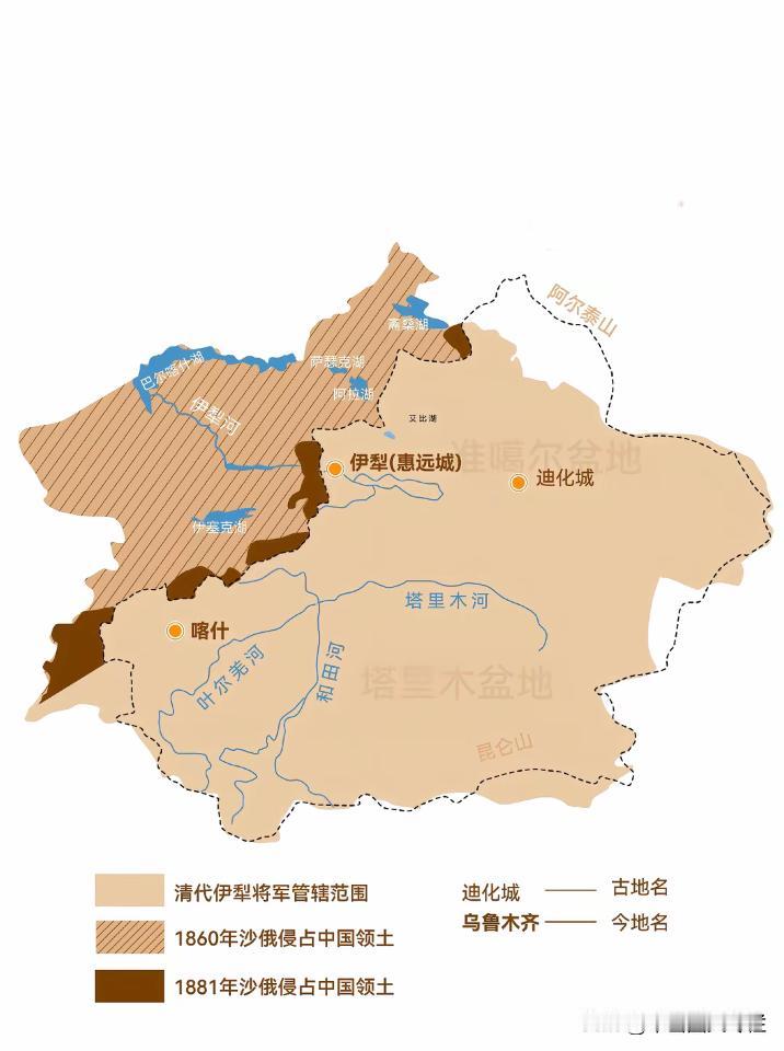 以前的新疆要比现在的面积大上好多倍！这里主要指广阔“外西北”地区。这些领土基