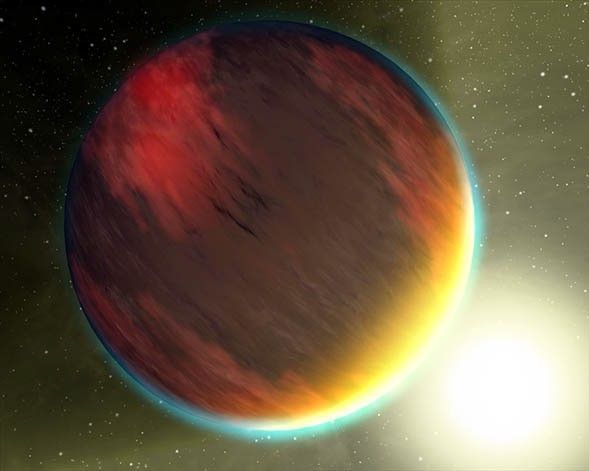 距离地球约50光年的地方，一颗行星正在往太空里漏气。它的大气顶层不断有氦气逃走，