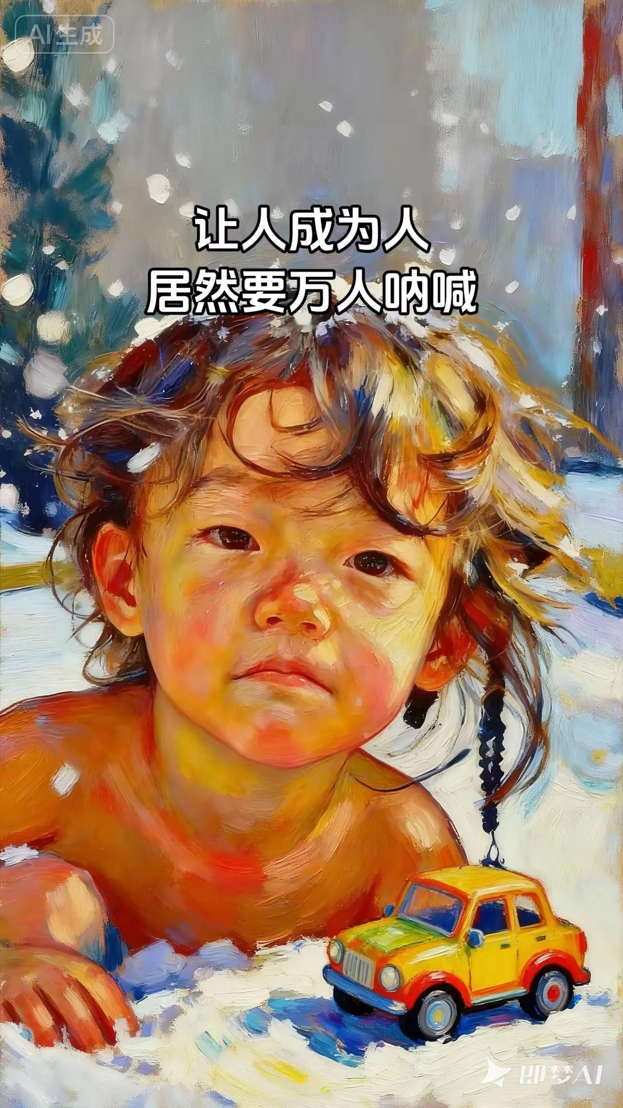 果然是没人那样对待自己的孩子。天冷了,野人孩还没穿衣服,趴在地上睡觉,吃饭,听说