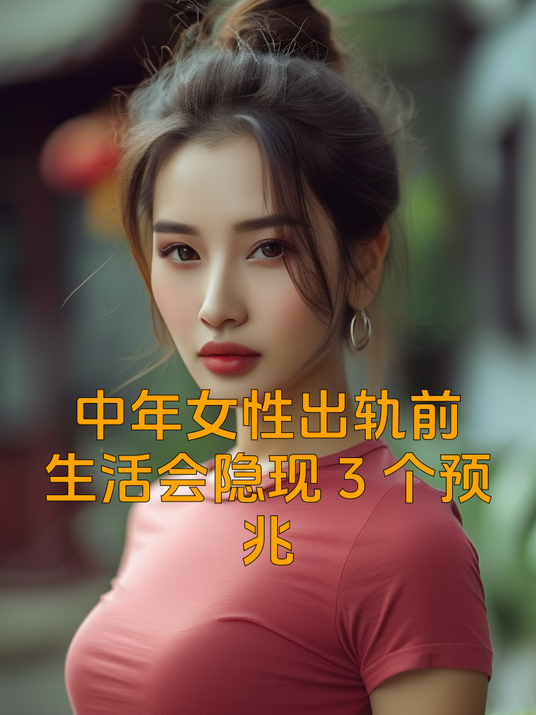 中年女性出轨前，生活会隐现3个预兆