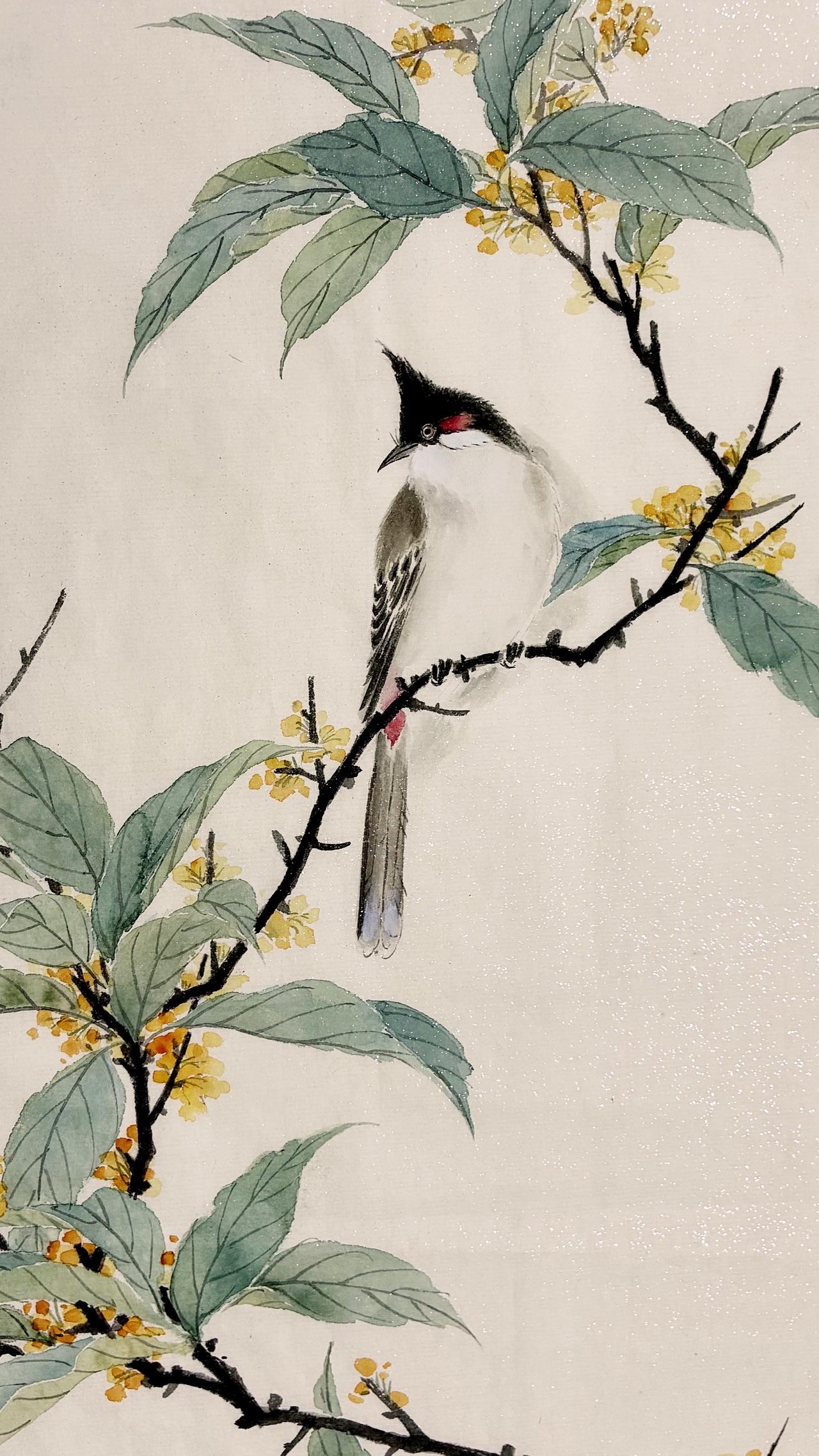国画小鸟没骨画国画也抖音