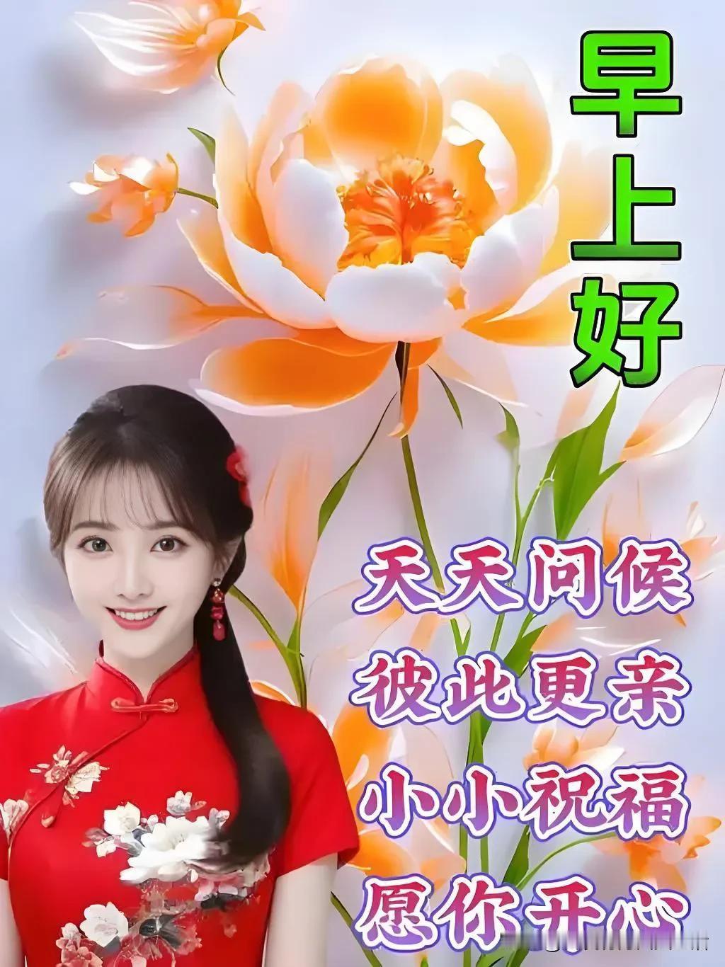 早安问候，愿你天天开心，幸福满满！🌸💖早上好清晨一声早上好亲人们☀
