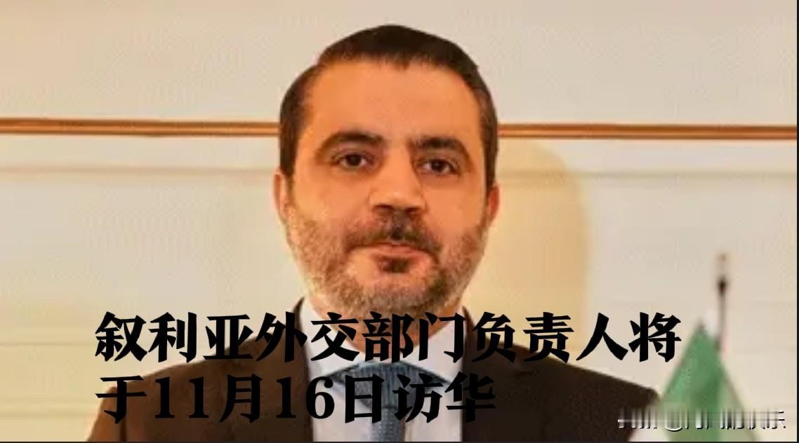 叙利亚外交部门负责人将于11月16日访华据外媒叙利亚国家通讯社11月1