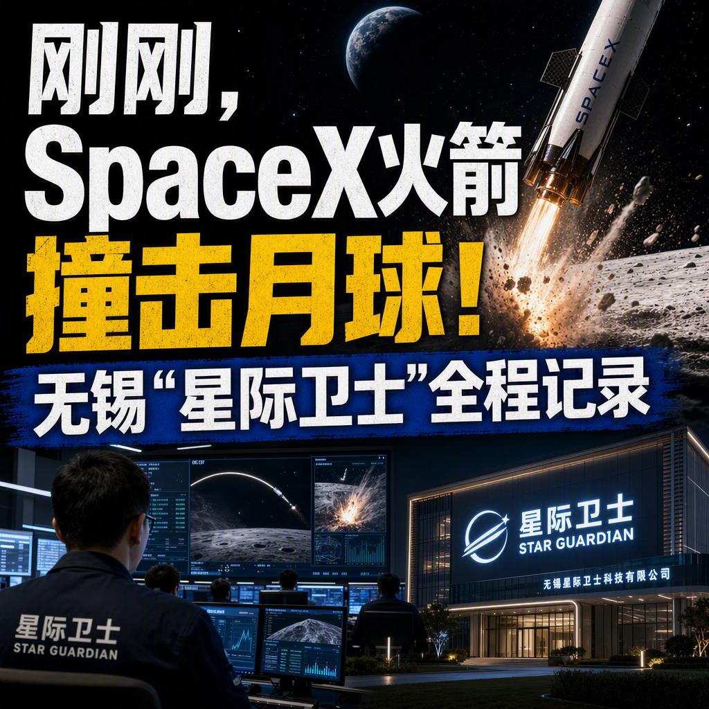 突发！SpaceX的一枚火箭残骸，刚刚以每秒2.4公里的速度砸向了月球！而全程