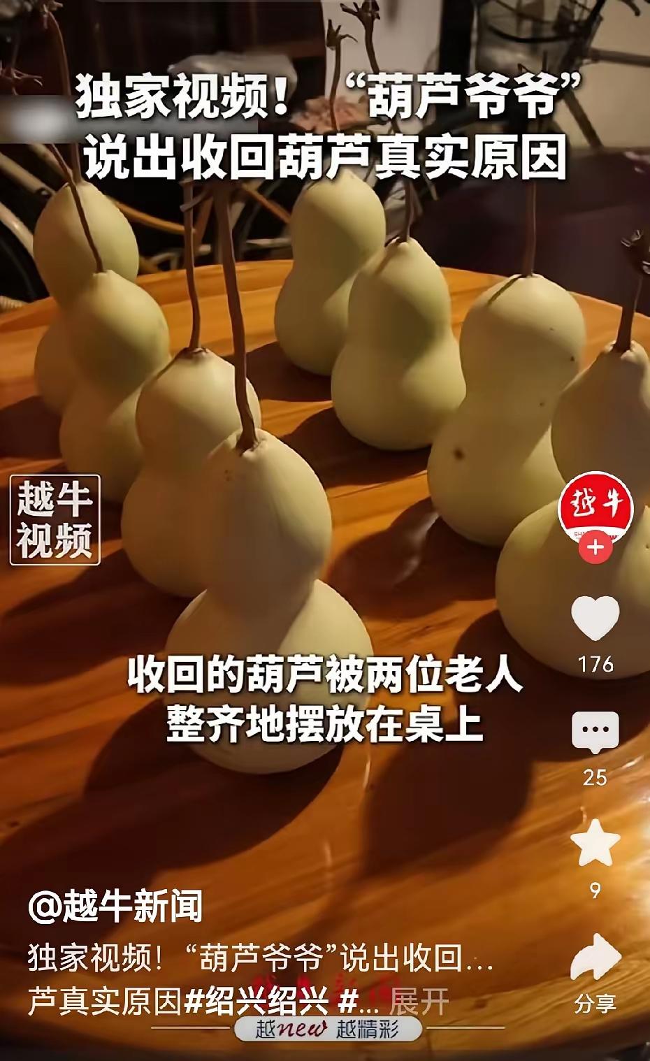 终于明白葫芦爷爷为什么会提前摘下葫芦了。你可能也想不到，75岁的他，拿着剪刀