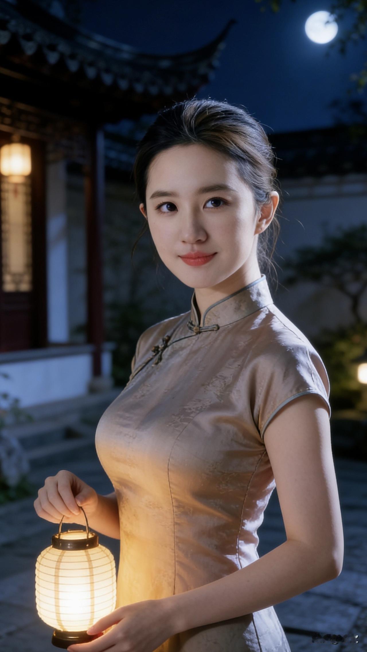 仲夏夜的风穿过江南庭院，把檐角的风铃吹得轻响。知予提着一盏纸灯笼，米白色旗袍