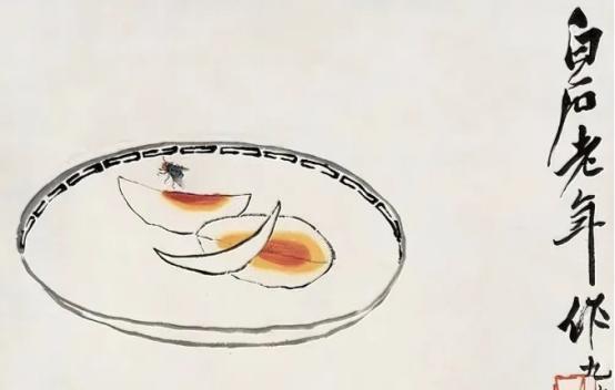 1953年，有人花2块钱向齐白石求画，结果齐白石只画了2片咸鸭蛋，对方赔笑脸：“