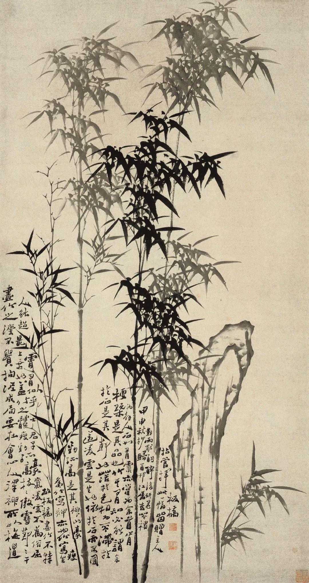 郑板桥墨竹图。郑板桥（1693-1765），原名郑燮，字克柔，号理庵，又号板桥