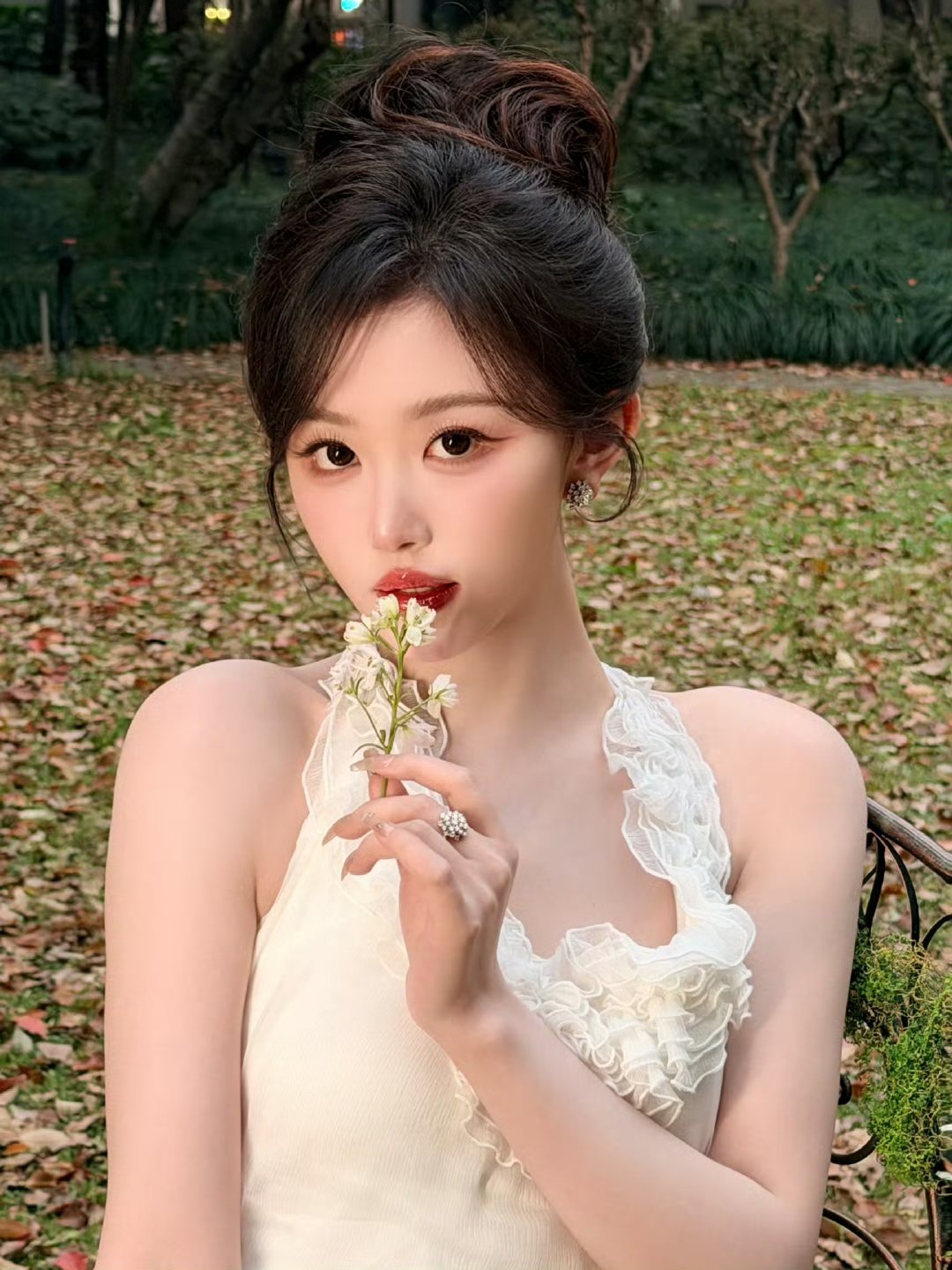 孔雪儿青苹果头像孔雪儿一颗青苹果孔雪儿花苞头造型