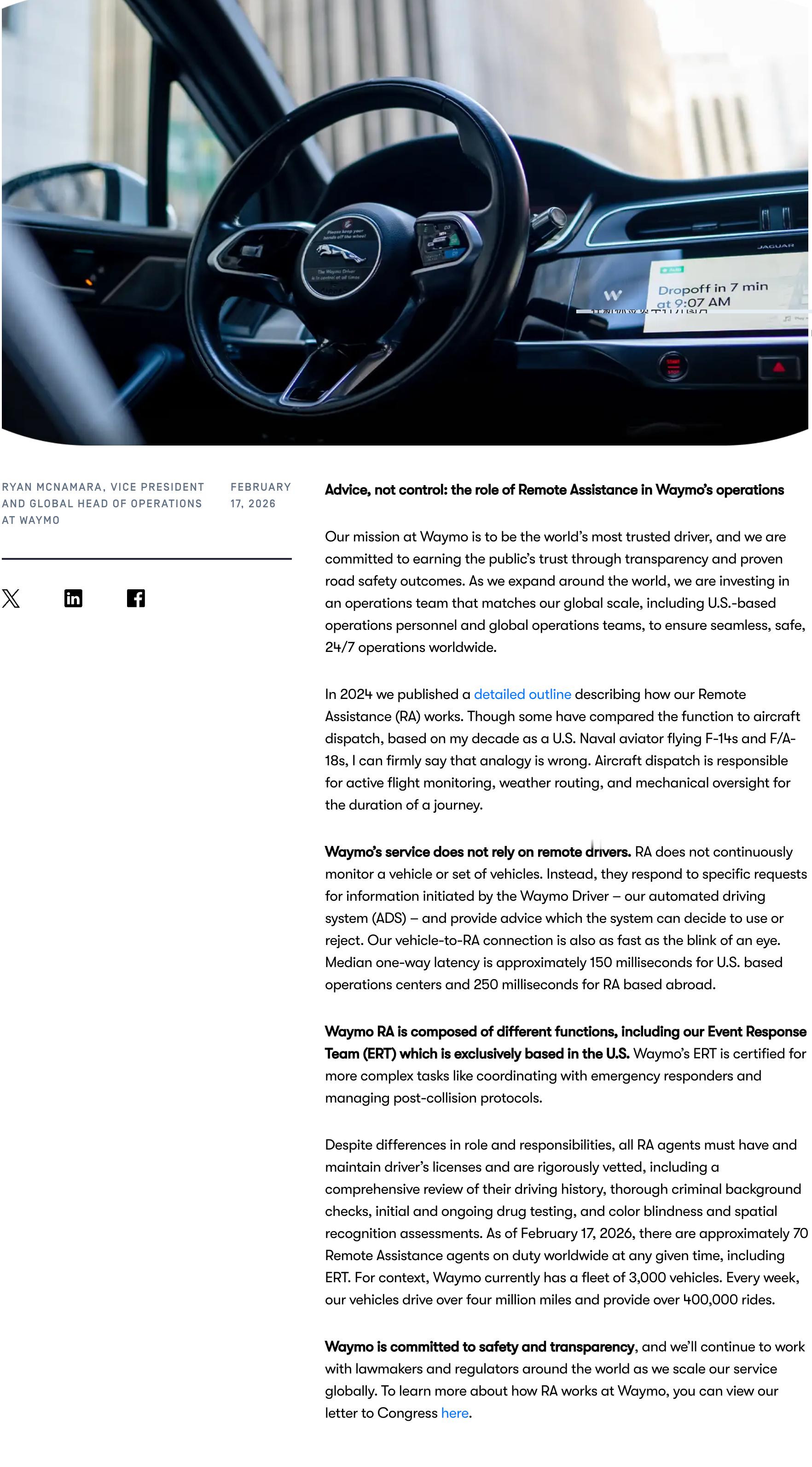 前段时间在美国的自动驾驶汽车听证会上，Waymo在回应民主党参议员EdMa