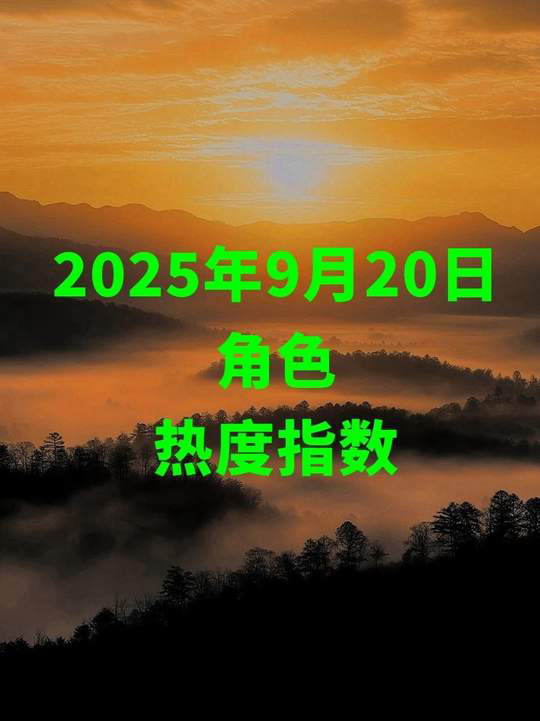 角色热度指数9.20​​​