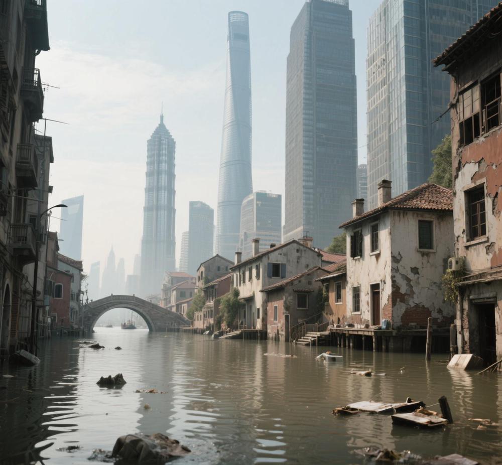 当海平面上升，上海浦东会变成什么样？你能想象100年后的上海浦东吗？那是一个