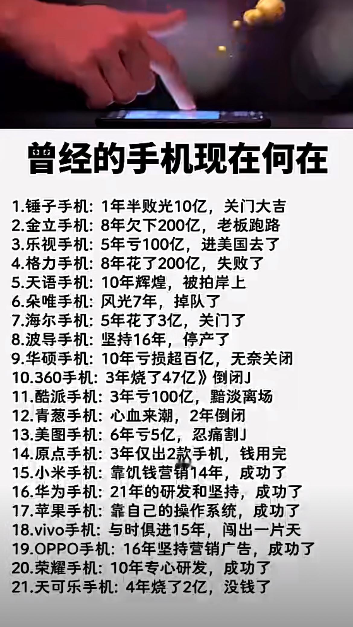 曾经的这些手机命运如何？现今何在？其中里面，我用过我的手机有：天语、小米、华为