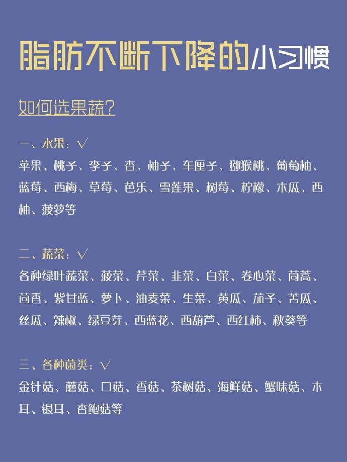 脂肪不断下降的小习惯​​​