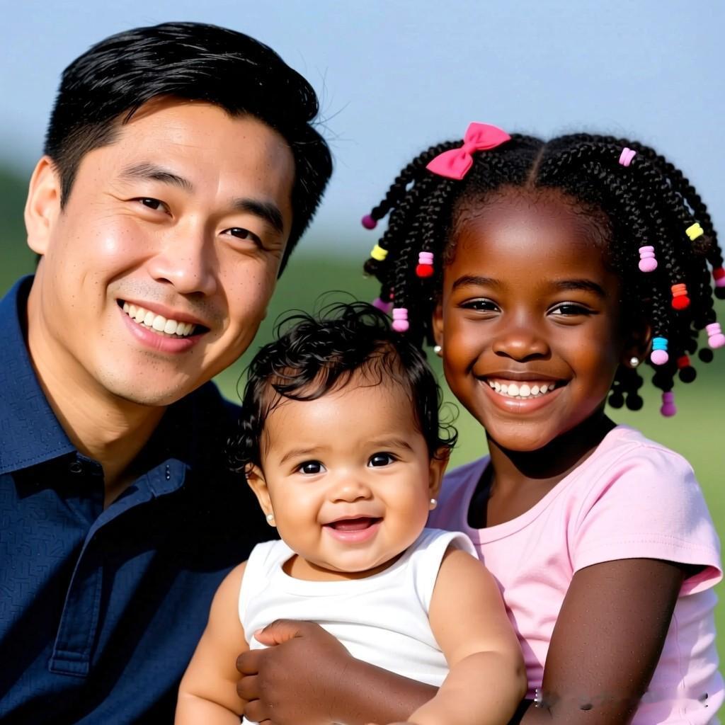 晚饭后看电视，屏幕上出现个中美混血小萌娃，大眼睛卷睫毛，我激动得拽着老公胳膊晃：