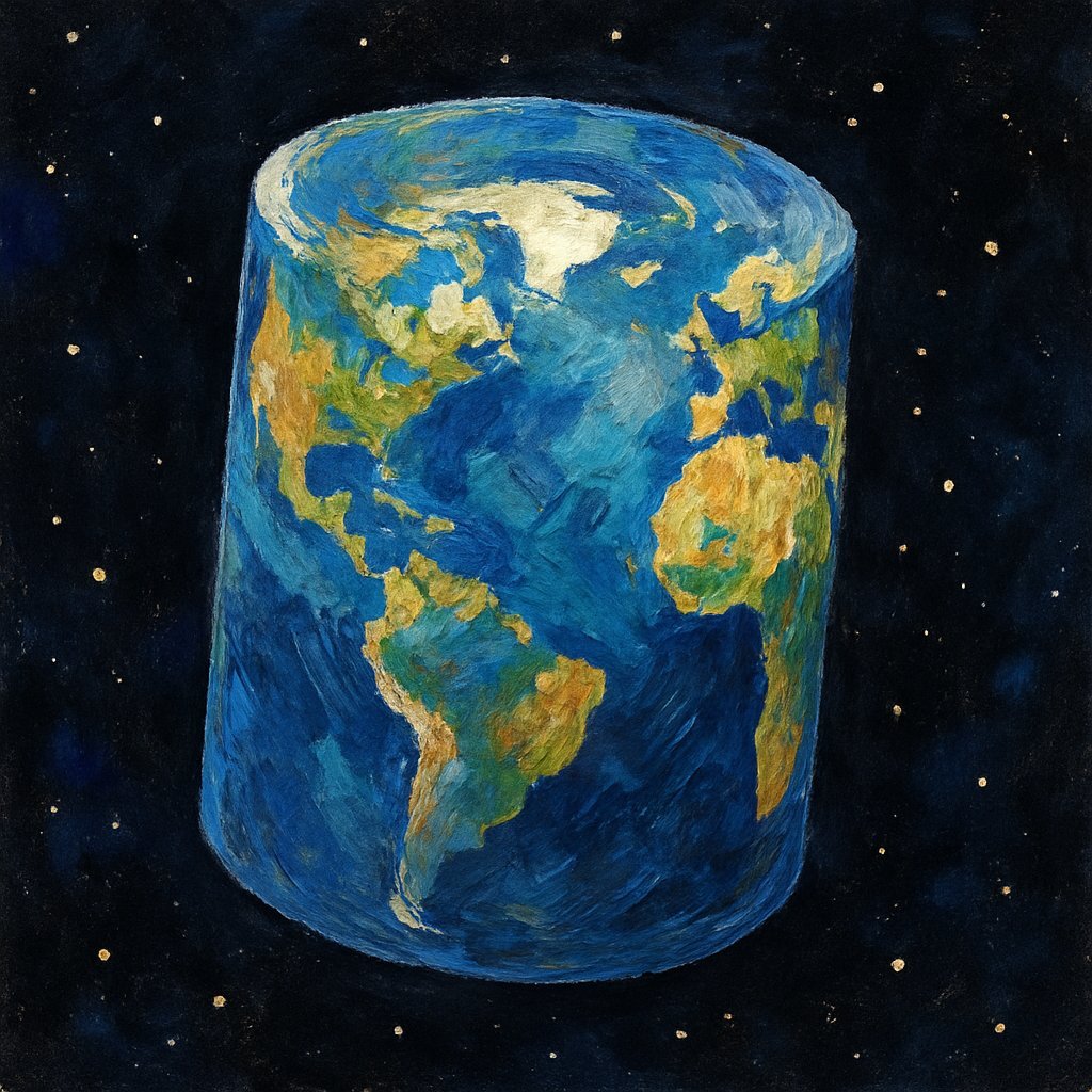 阿那克西曼德（约公元前610年至公元前546年）将地球描述为太空中一个自