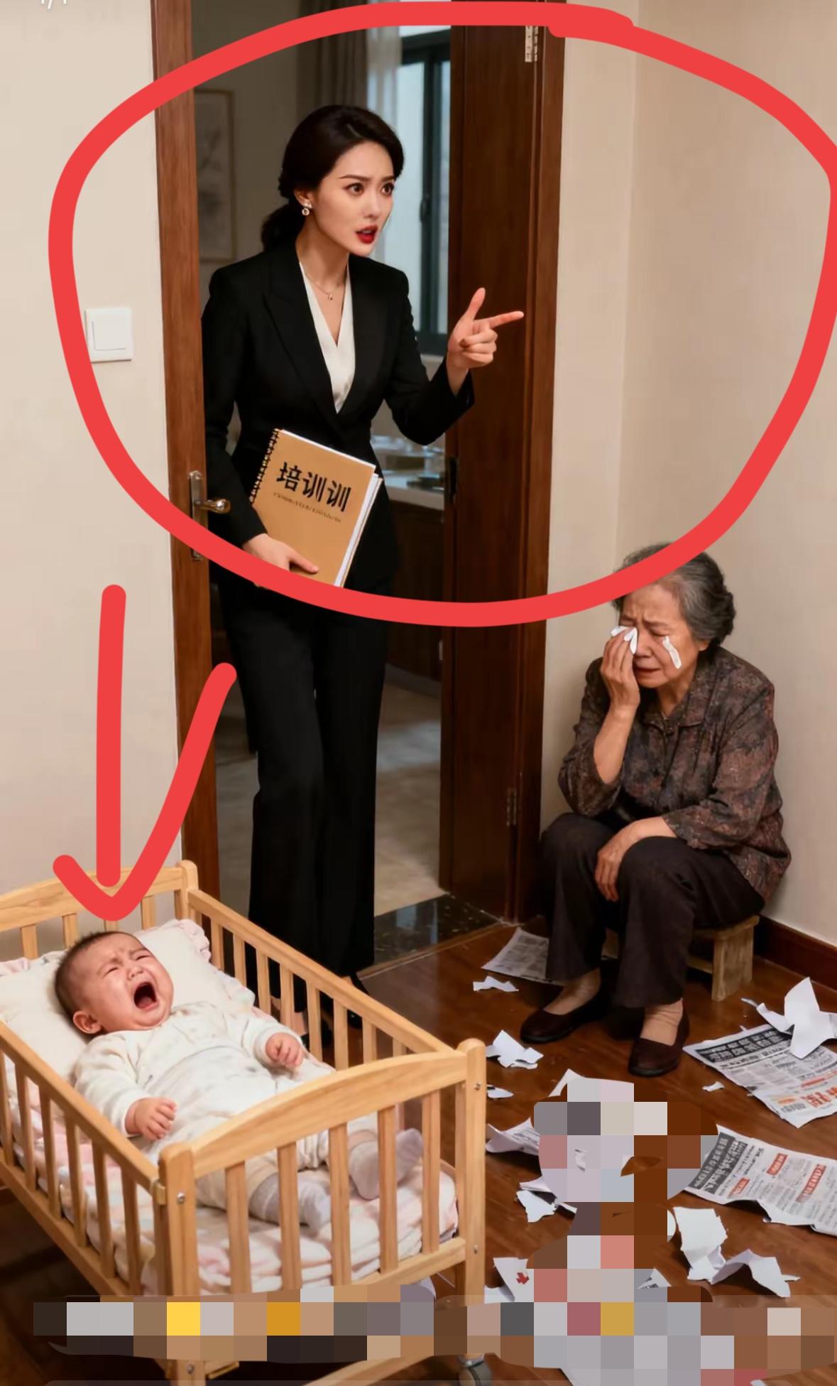 一位邻居家，近来气氛非常紧张，公公处在爆发的边缘上。​这家儿媳妇儿，年初生下了