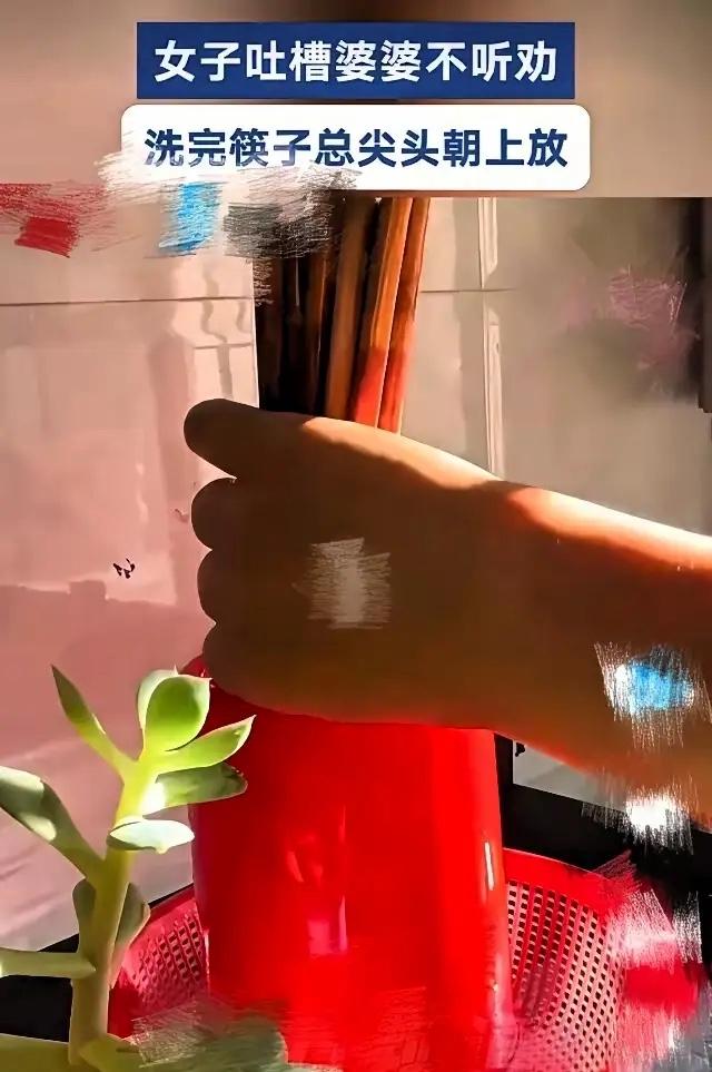 河南郑州，女子嫌婆婆放筷子的时候，总是筷子尖尖朝上，屡次与婆婆沟通，希望她把筷子