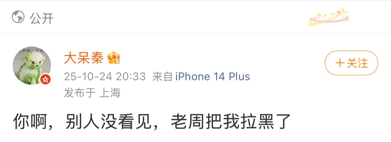网友我发誓，没拉黑。​​​