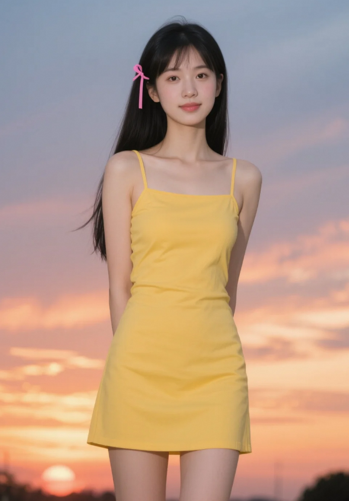 暮色降临前捕捉最后一抹黄衣美人