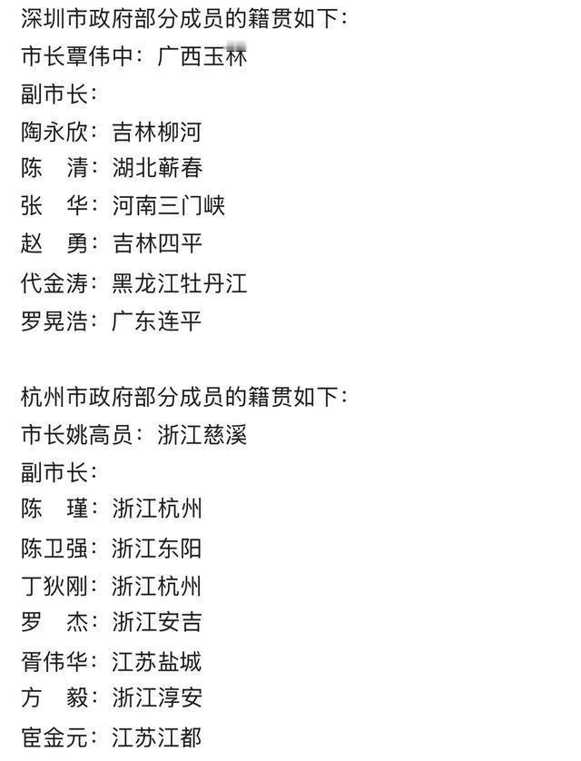 这张图对比了杭州和深圳的一些情况，这里面还是挺有意思的，大家可以发现，杭州的市政