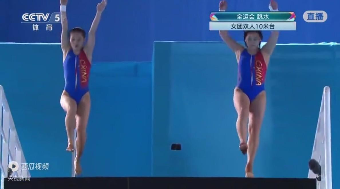 明明比同伴重却能后入水，全妹用事实证明，并不是要瘦小才能跳得好，技术和对自己身体